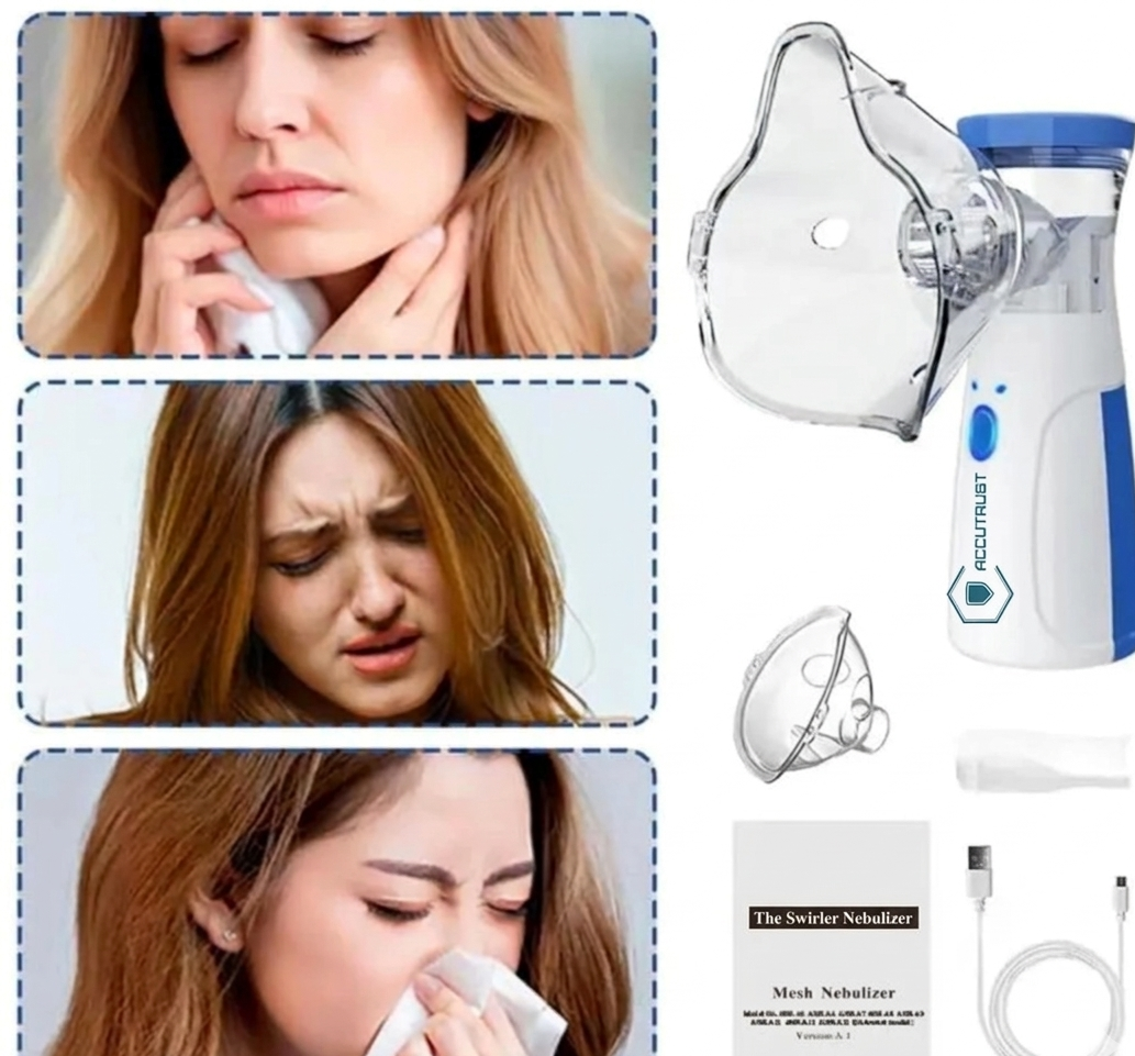 Portable Mesh Nebulizer Machine Rechargeable For Adults and Kids Mini Nebulizer (White)