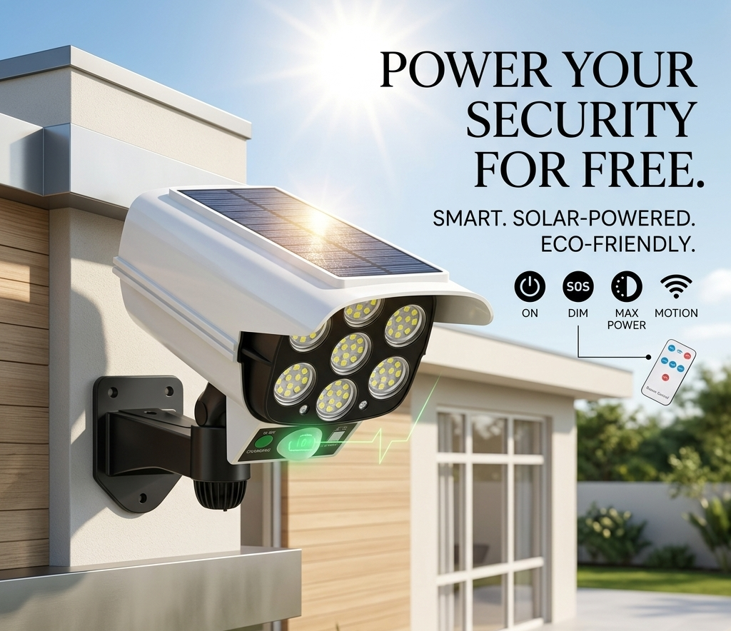 Solar Powered Dummy Camera Security Light with Remote Control