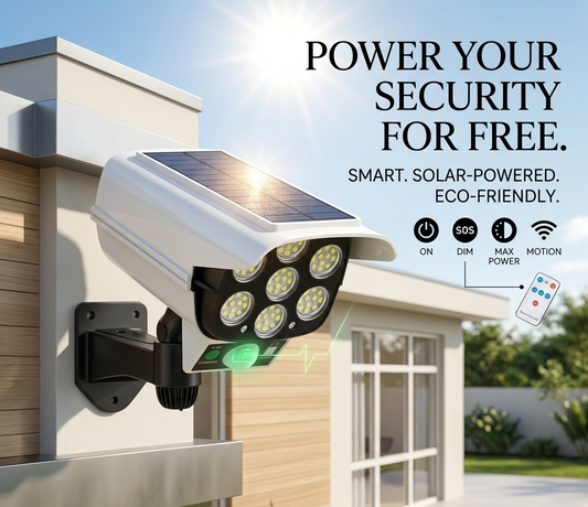 Solar Powered Dummy Camera Security Light with Remote Control