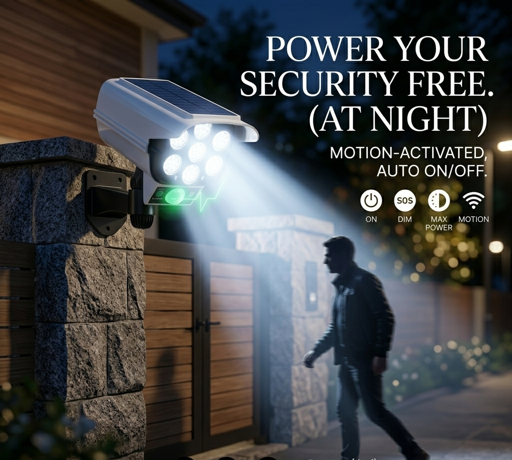 Solar Powered Dummy Camera Security Light with Remote Control