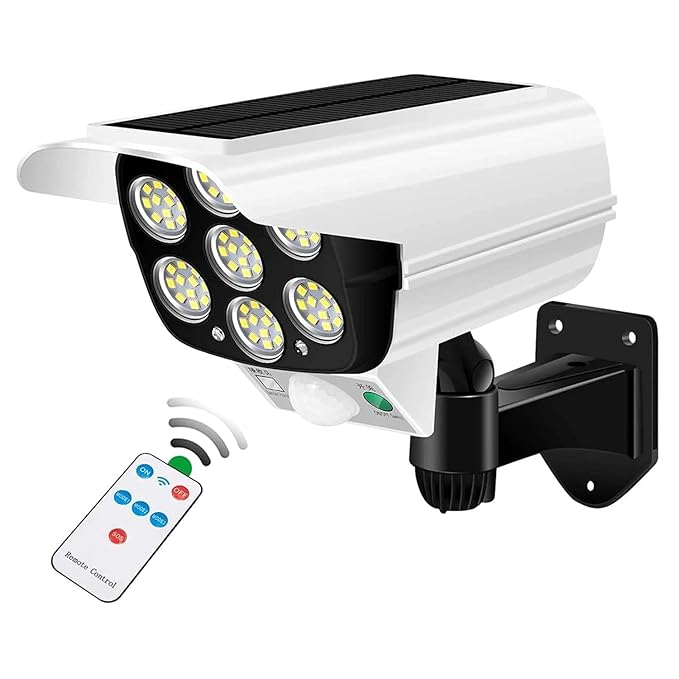 Solar Powered Dummy Camera Security Light with Remote Control