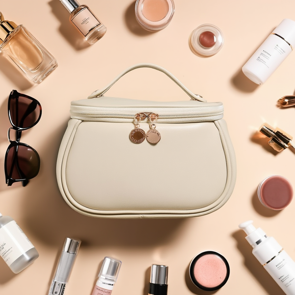 Minimalist Vegan Leather Makeup Organizer & Luxury Vanity Bag