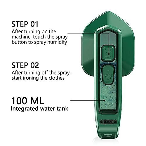 Portable Micro Steam iron, green iron Handheld Garment Steamer, Dry And Wet Wrinkles Removing Lightweight Steamer for Home Office,Fast Heat Mini Ironing Machine