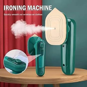 Portable Micro Steam iron, green iron Handheld Garment Steamer, Dry And Wet Wrinkles Removing Lightweight Steamer for Home Office,Fast Heat Mini Ironing Machine