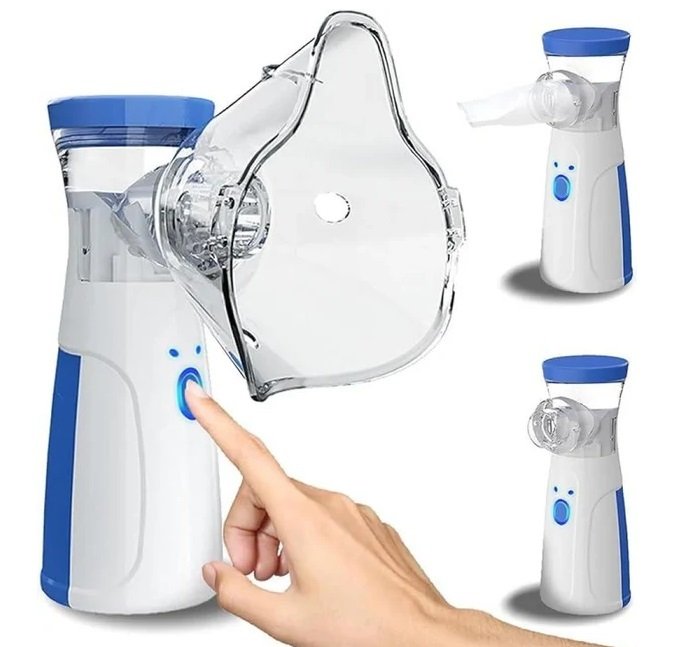 Portable Mesh Nebulizer Machine Rechargeable For Adults and Kids Mini Nebulizer (White)