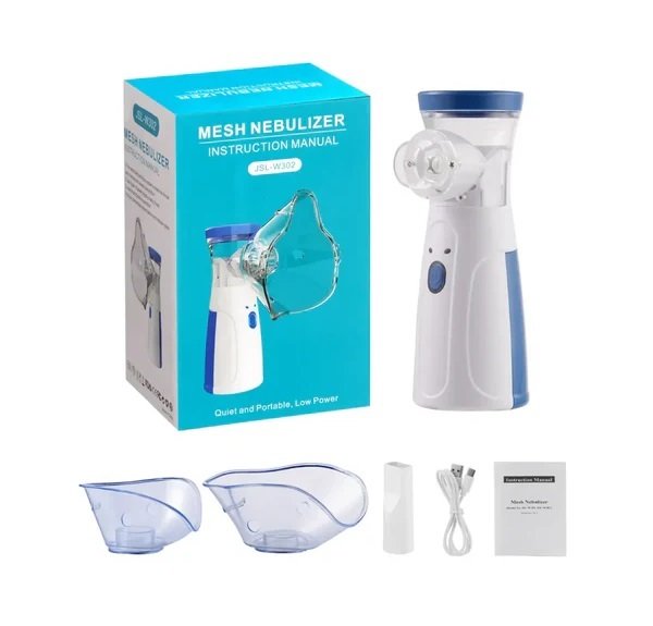 Portable Mesh Nebulizer Machine Rechargeable For Adults and Kids Mini Nebulizer (White)