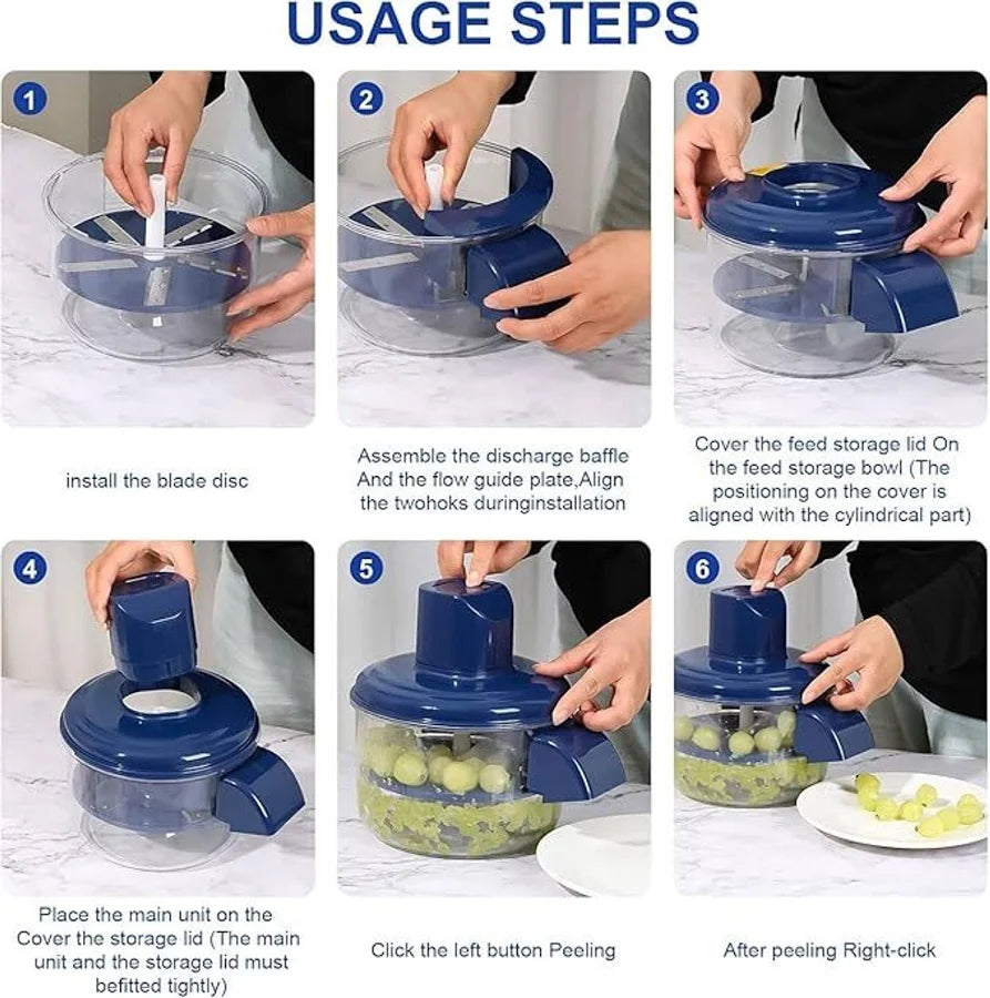 Multi-Functional Electric Fruit & Vegetable Peeler, Garlic Peeler & Cherry Pitter Machine