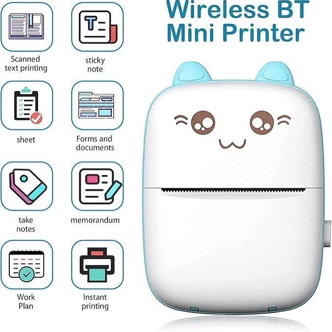 Wireless Bluetooth Cat Mini Thermal Printer – Inkless &amp; Portable